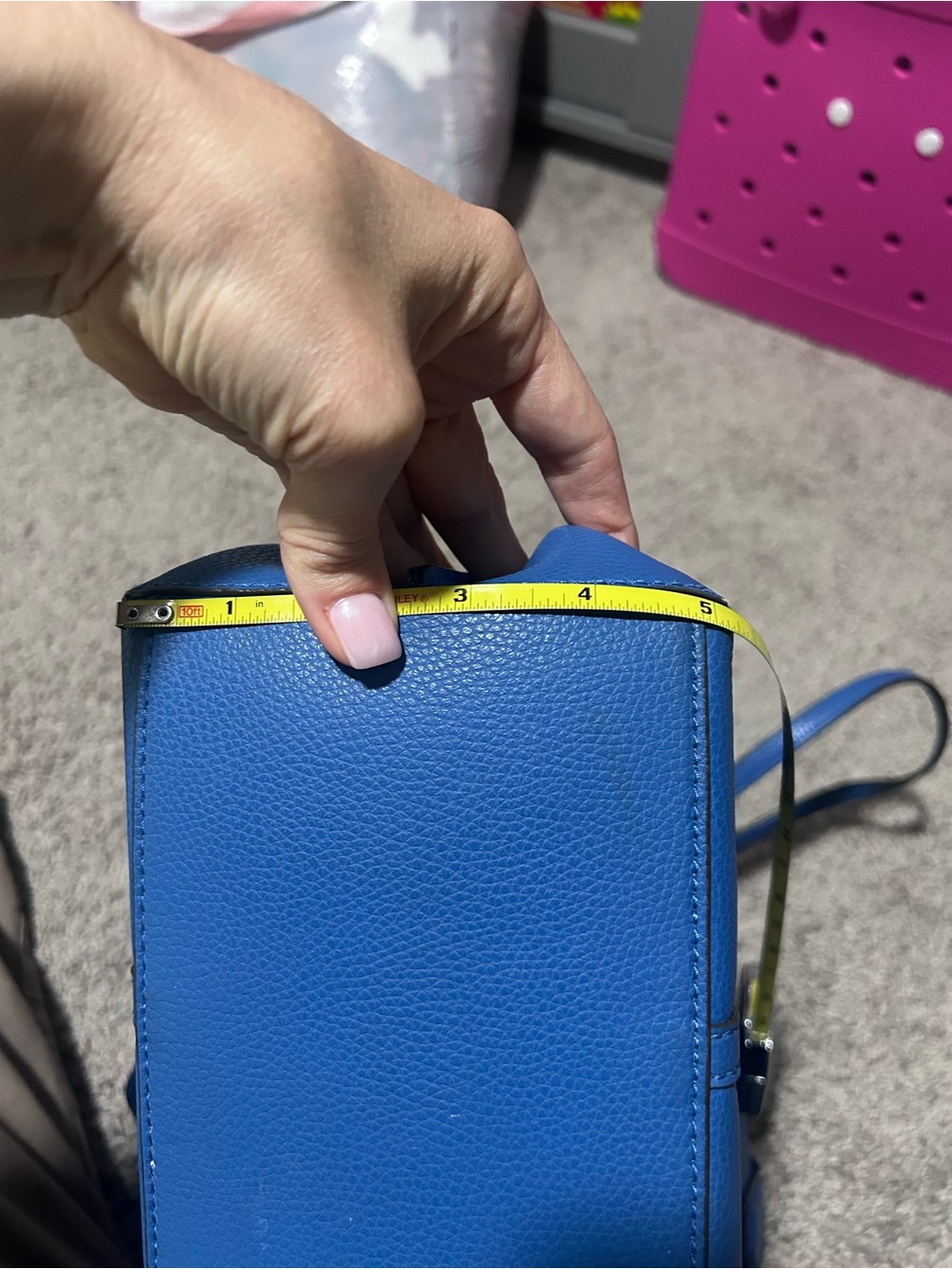 Tory Burch Blue Tote with Red Trim - Picture 14 of 14